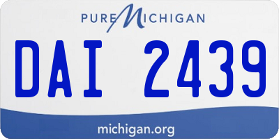MI license plate DAI2439