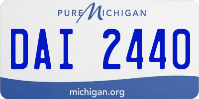 MI license plate DAI2440