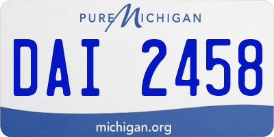 MI license plate DAI2458