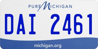 MI license plate DAI2461