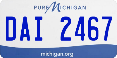 MI license plate DAI2467