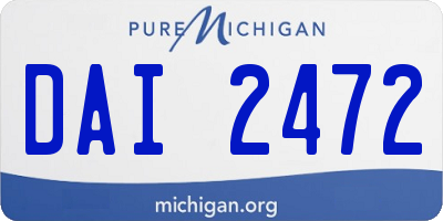 MI license plate DAI2472