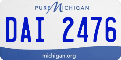 MI license plate DAI2476