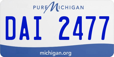 MI license plate DAI2477