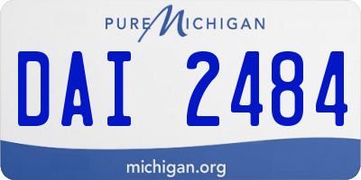 MI license plate DAI2484