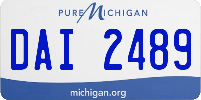 MI license plate DAI2489