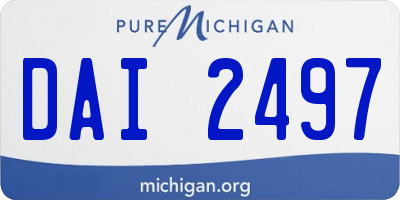 MI license plate DAI2497