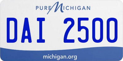 MI license plate DAI2500