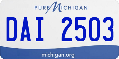 MI license plate DAI2503