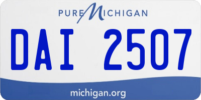 MI license plate DAI2507