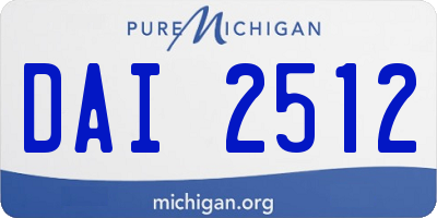 MI license plate DAI2512