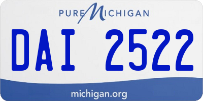 MI license plate DAI2522