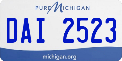 MI license plate DAI2523