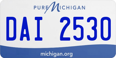 MI license plate DAI2530