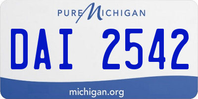 MI license plate DAI2542