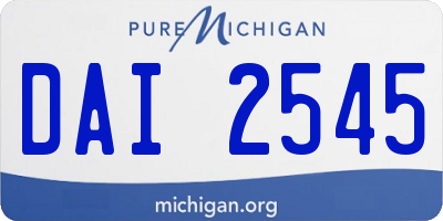 MI license plate DAI2545