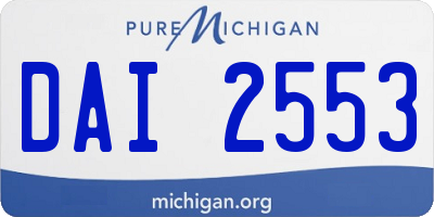 MI license plate DAI2553