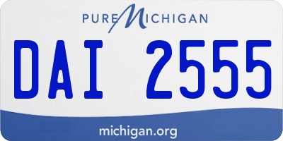 MI license plate DAI2555