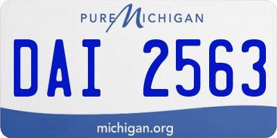 MI license plate DAI2563