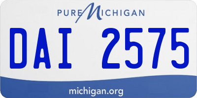 MI license plate DAI2575
