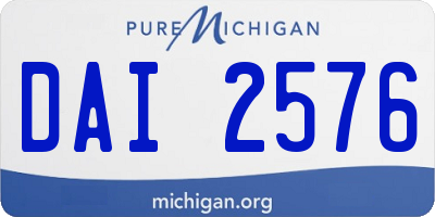 MI license plate DAI2576