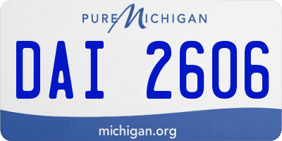 MI license plate DAI2606