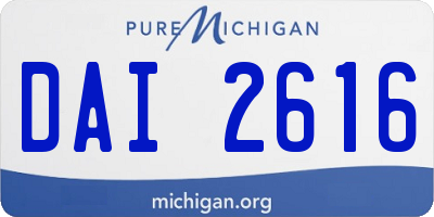 MI license plate DAI2616