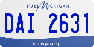 MI license plate DAI2631