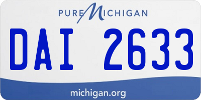 MI license plate DAI2633