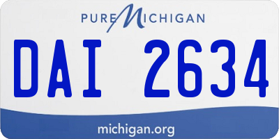 MI license plate DAI2634
