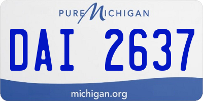 MI license plate DAI2637