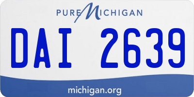 MI license plate DAI2639