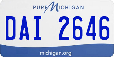 MI license plate DAI2646
