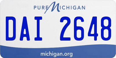 MI license plate DAI2648