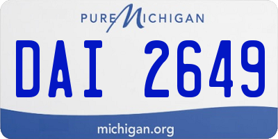 MI license plate DAI2649