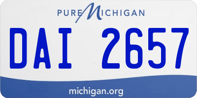MI license plate DAI2657