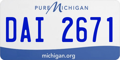MI license plate DAI2671