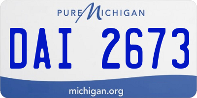 MI license plate DAI2673