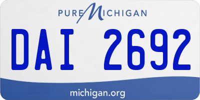 MI license plate DAI2692