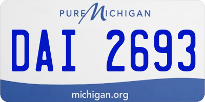 MI license plate DAI2693