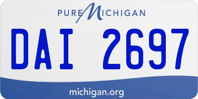 MI license plate DAI2697