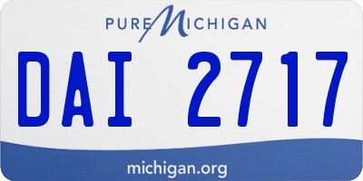 MI license plate DAI2717