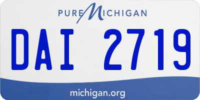 MI license plate DAI2719
