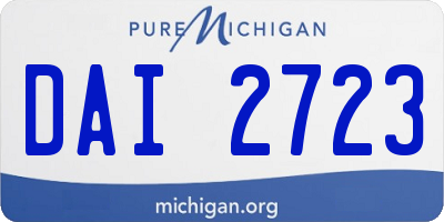 MI license plate DAI2723