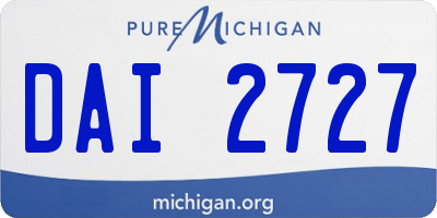 MI license plate DAI2727