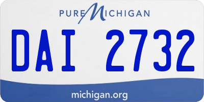 MI license plate DAI2732