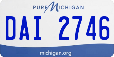 MI license plate DAI2746
