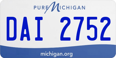 MI license plate DAI2752