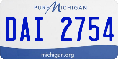 MI license plate DAI2754