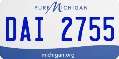 MI license plate DAI2755